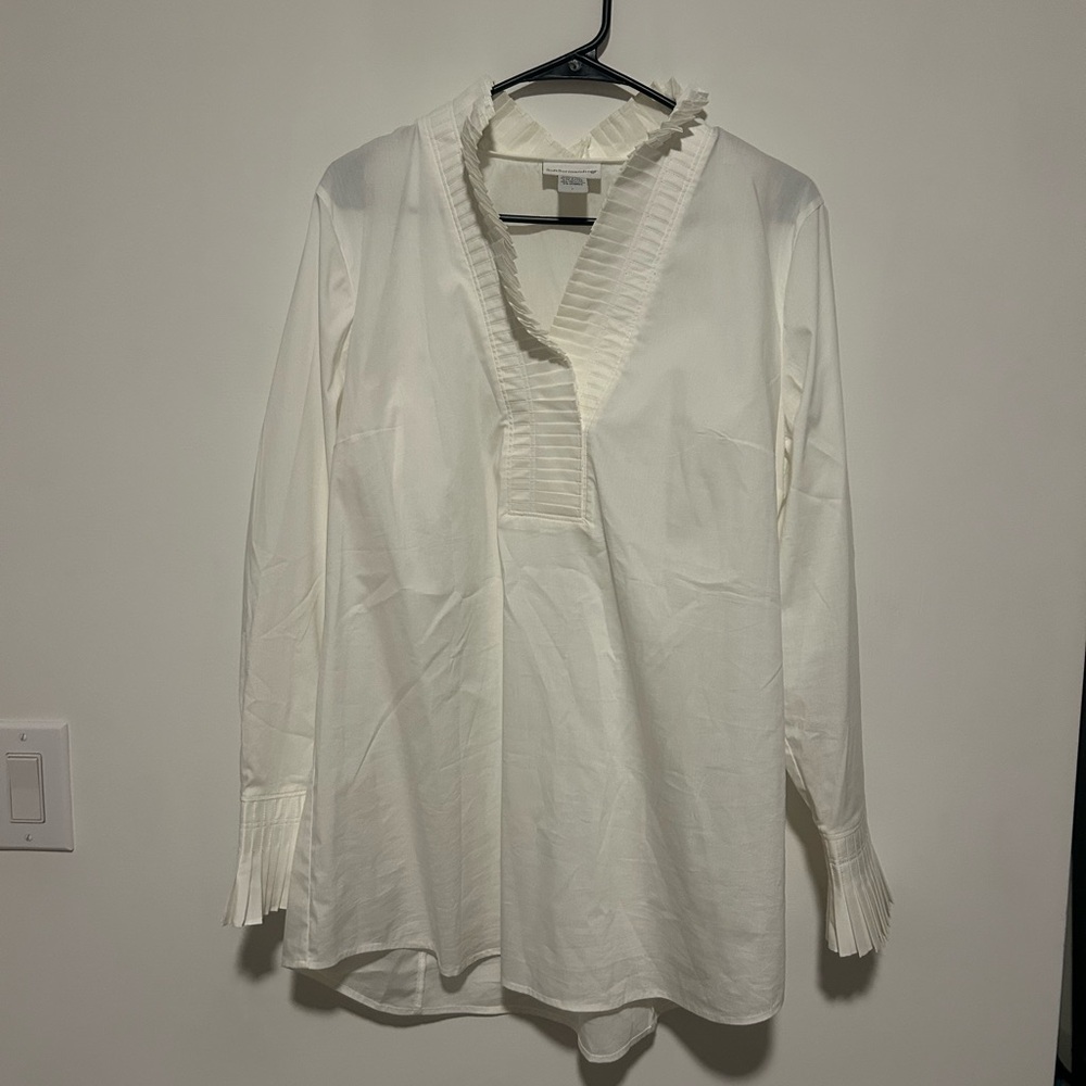 White Soft Surroundings Victoria Blouse